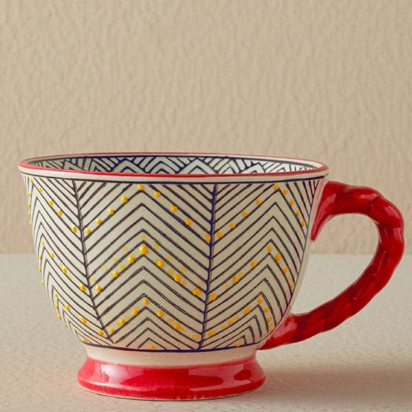 Mara Ceramic Mug 400 ml Red - Black