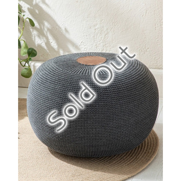 Knit Splay Pouf 40x50 cm Anthracite