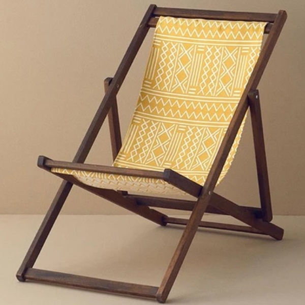 Alessa Wooden Lounger 60x120 cm Yellow