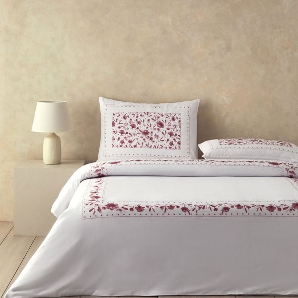 Flower Chain Soft Cotton with Digital Print Single Size Duvet Cover Set 160x220 cm Dusty Rose