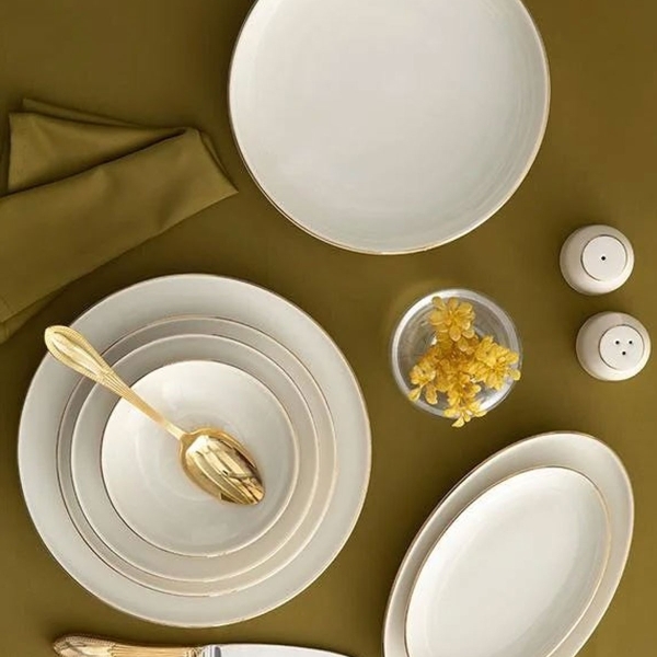 Torino Porcelain Dinner Set 54 Pieces 12 People Gold