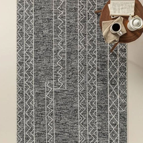 Trendy Tiles Woven Rug 80x150 cm Gray-White