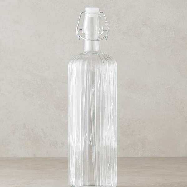 May Glass Bottle 1000 ml Transparent