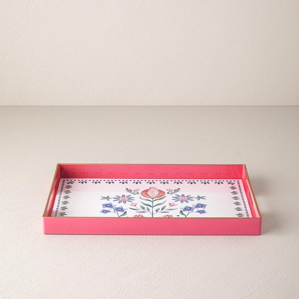 Carnival Flower PP Tray 40x26cm Fuchsia