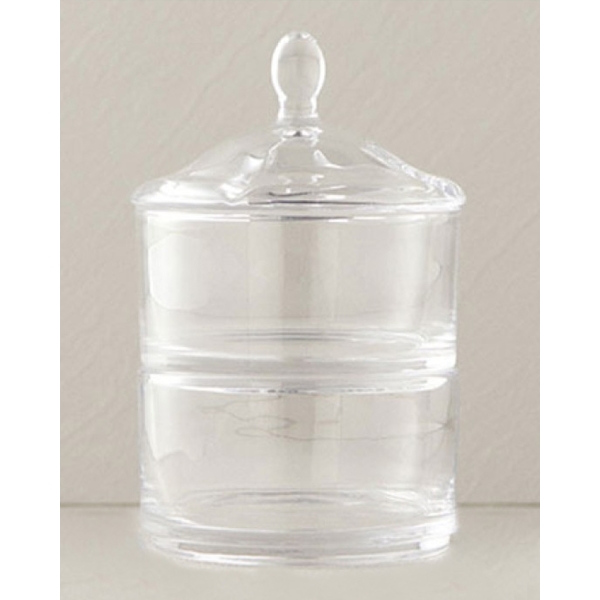 Glass 2 pcs Storage Container 14 cm Transparent