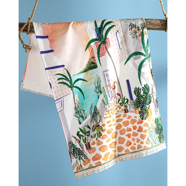 Mikanos Cotton Digital Printing Beach Towel 70x150 cm Colorful