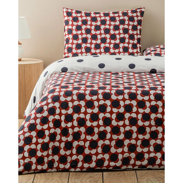 Harmonic Fusion Cotton Single Duvet Cover Set 160x200 cm Red