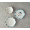 6 Pcs Set Of Bone Porcelain Bowl 15 cm Orange - Blue