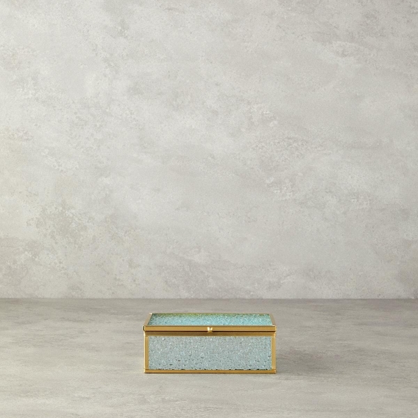 Glossy Glass Decorative Box 29x18x4 cm Gold