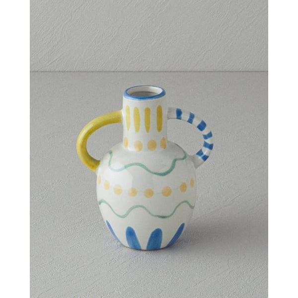 Valencia Ceramic Vase 12.5x9.5x16 Cm Multicolor
