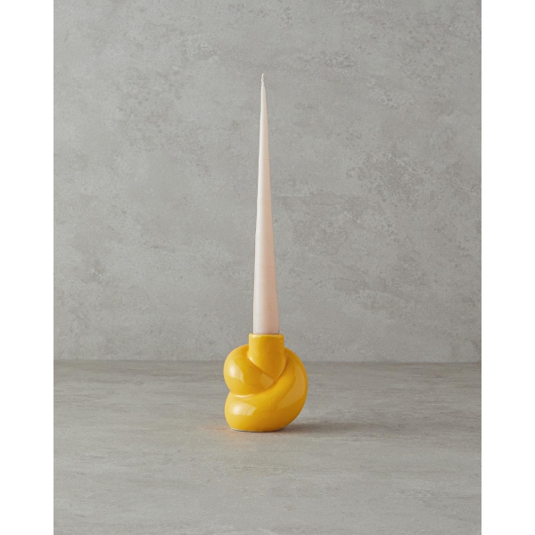 Florence Stoneware Candlestick Yellow