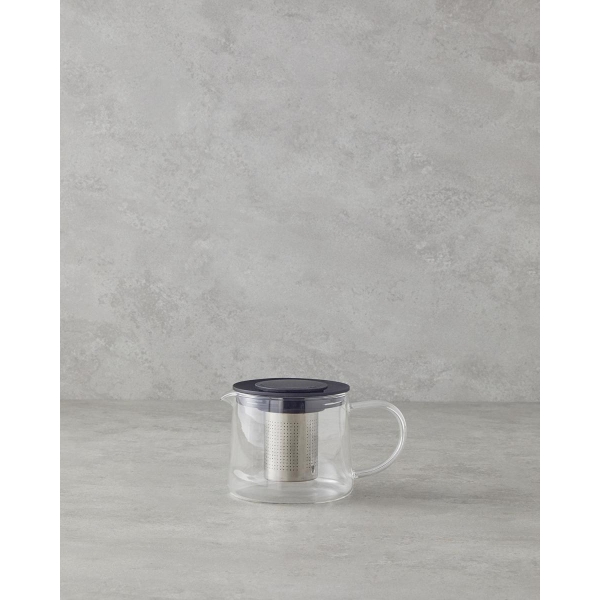 Lena Borosilicate Round With Strainer Tea Pot 1500 ml Transparent