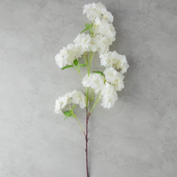 Cherry Branch Single Branch Artificial Flower 100 cm White