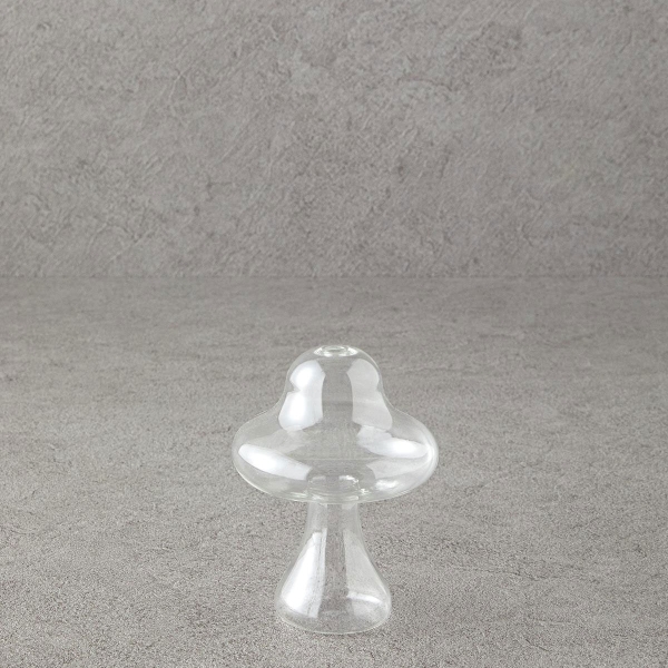 Mushroom Borosilicate Vase 11x9 cm Transparent