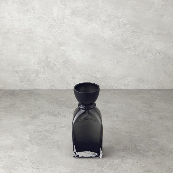 Jesy Glass Vase 10x8x15 cm Black