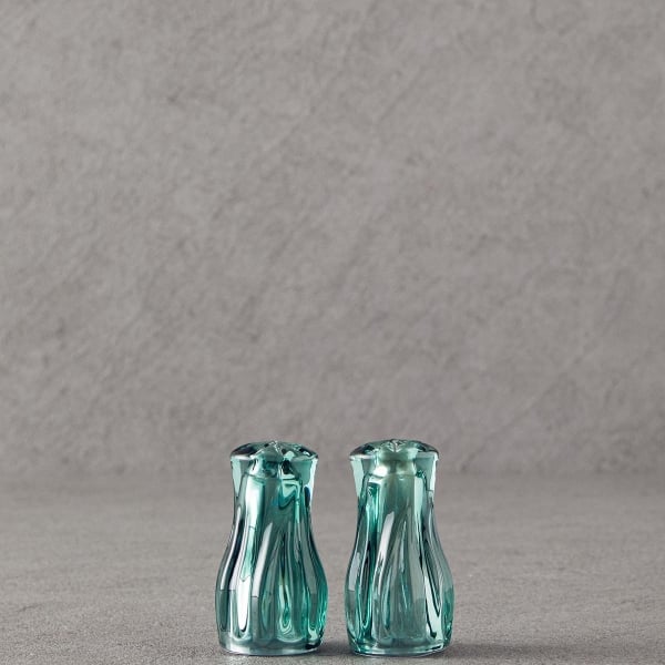 Glass Salt And Pepper Shaker 4x4x8 cm Green