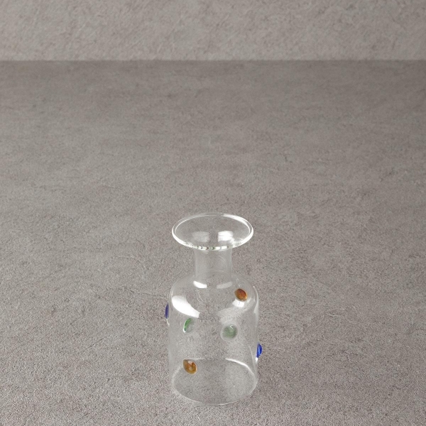 Dotty Borosilicate Vase 11.5x6.5 cm Transparent
