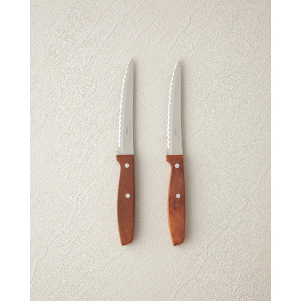 Steak Stainless Steel 2 Pieces Knife 19 cm Brown