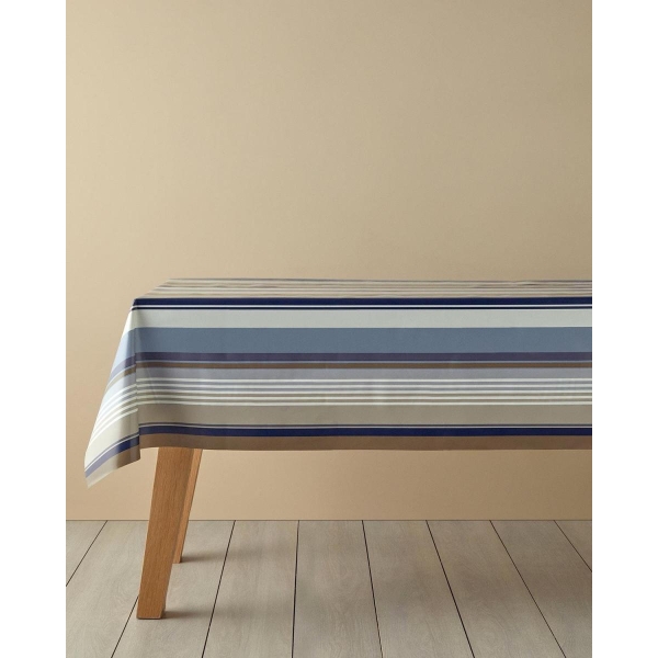 Striped Pvc Table Cloth 140x200 cm Navy Blue