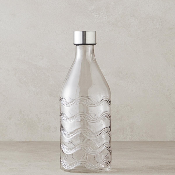 Molten Glass Bottle 1000 ml Anthracite