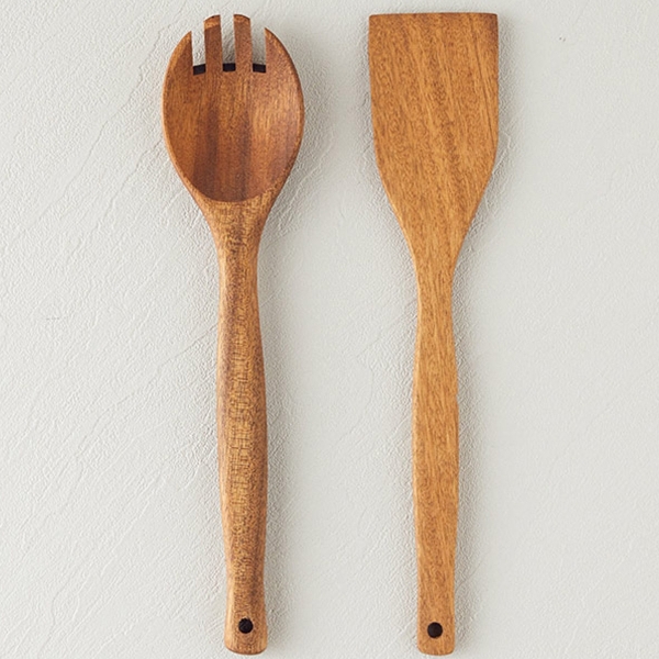 Pure Wooden Iroco 2 pcs Serving Tool 31 cm Brown
