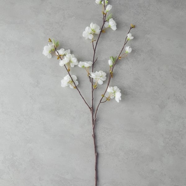 Sakura Single Branch Artificial Flower 115 cm White