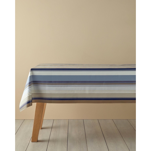 Striped Pvc Table Cloth 100x140 cm Navy Blue