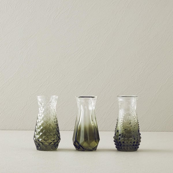 Arya 3-Piece Glass Vase Green