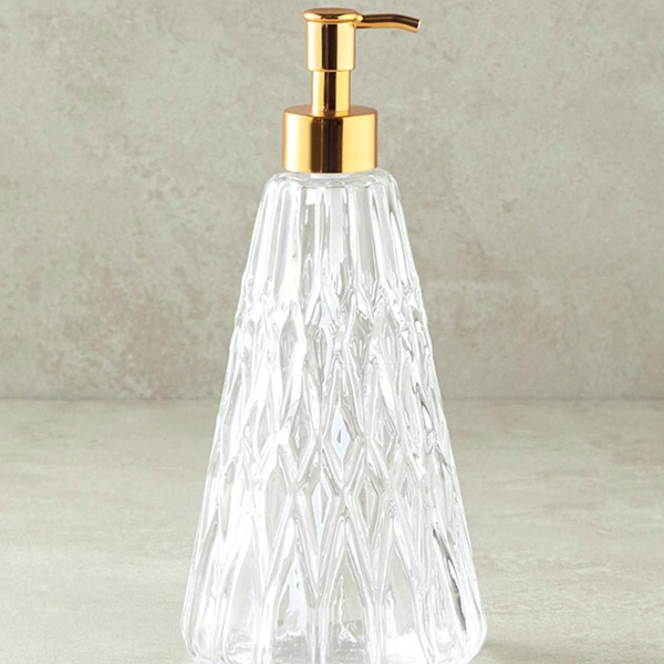 Valeria Glass Bathroom Soap Dispenser 10x22 cm Gold