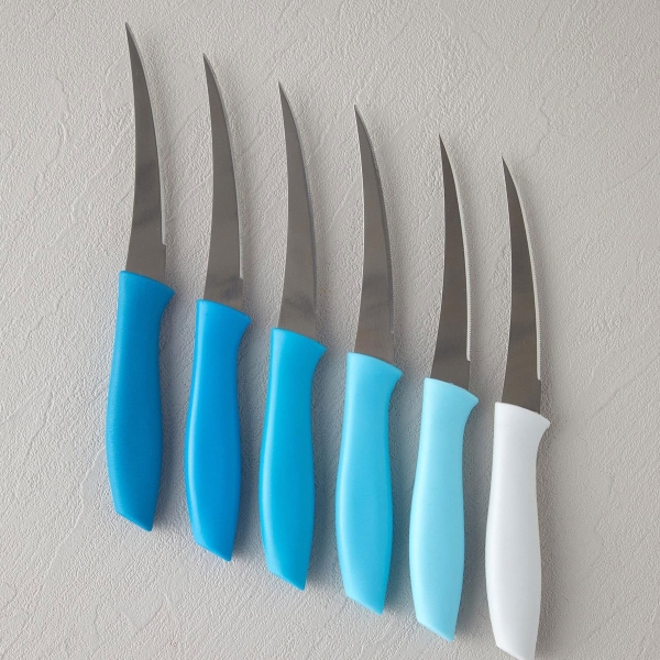 Steel 6 pcs Knife 19,5 cm Blue
