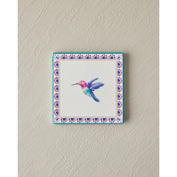 Ceramic Coaster 10,8 cm Pink - Blue