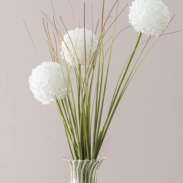 Grass Bush Single Branch Artificial Flower 63 cm White