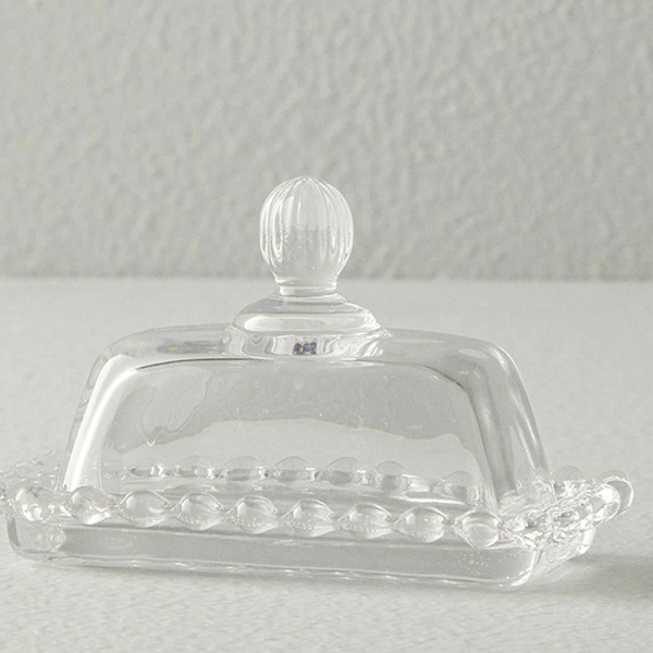 Miny Glass With Cover Snack Bowl 10.5x6.5 cm Transparent
