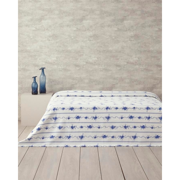 Flower Line Single Pike 150x220 cm Blue