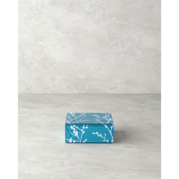 Sakura Garden Glass Decorative Box 21x13x8.5 cm Light Blue