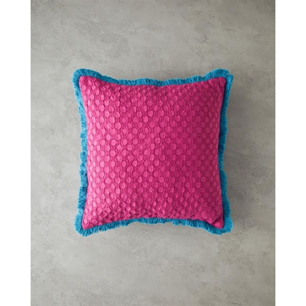 Orkney Cotton Throw Pillow Cover 45x45cm Fuchsia