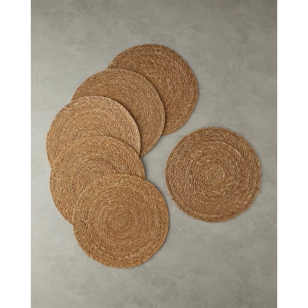 Mia Wicker 6-Piece Placemat 35 Cm Beige