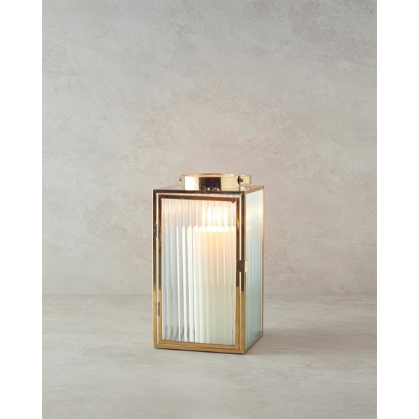 Deluxe Metal Lantern 28 cm Gold