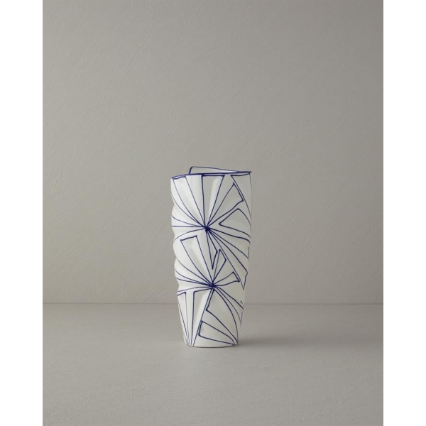 Gusto Stoneware Vase White - Blue