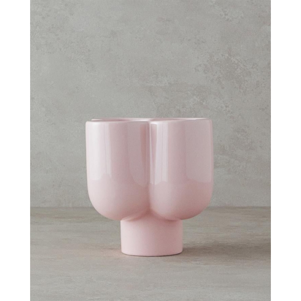 Flower Stoneware Vase Light Pink