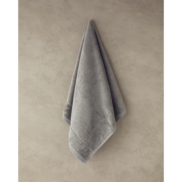 Leafy Bamboo Face Towel 50x90 cm Grey