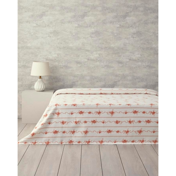 Flower Line King Size Pique 240x220 cm Orange