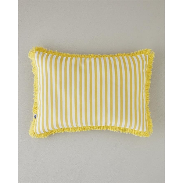 Striped Cotton Decorative Throw Pillow 35x50 cm Yellow