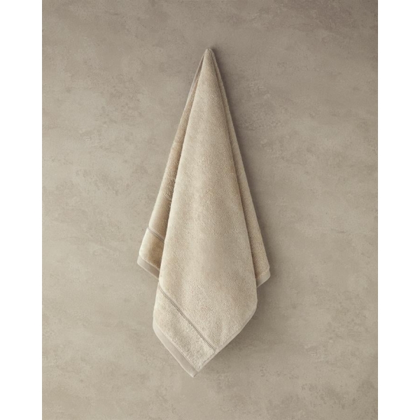 Leafy Bamboo Face Towel 50x90 cm Light Beige