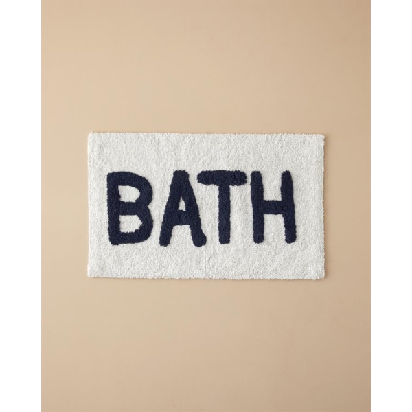 Bath Bliss Cotton Bath Mat 50x80 cm Navy Blue-White