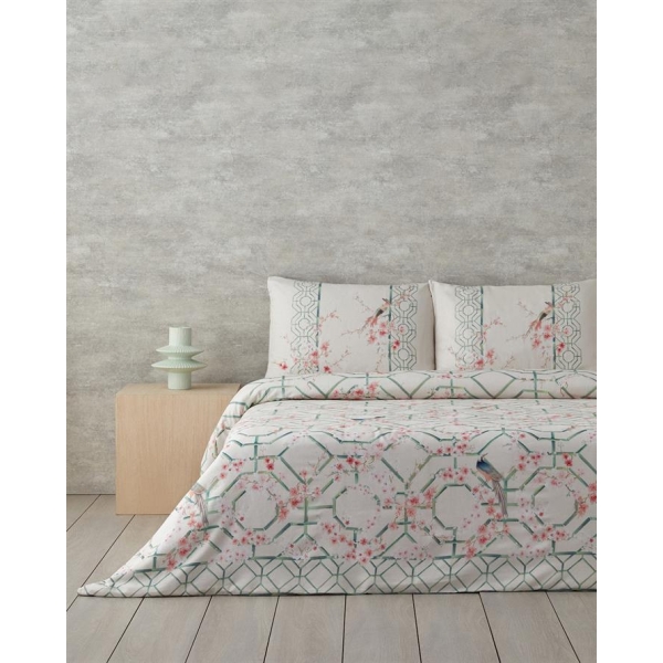 Sakura Fence Double Duvet Cover Set Cream