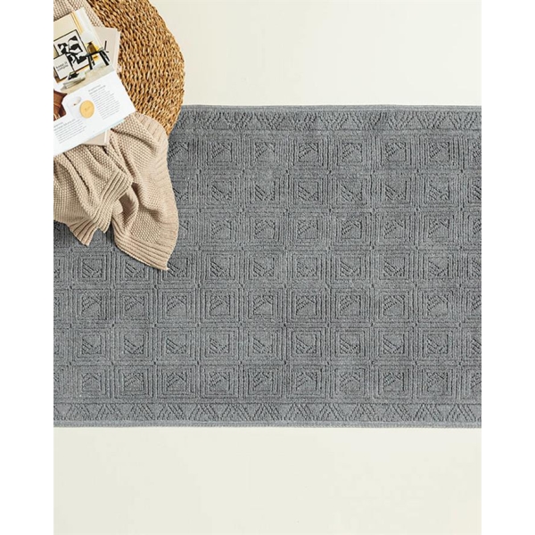 Shabby Cotton Rug 80x150 cm Gray