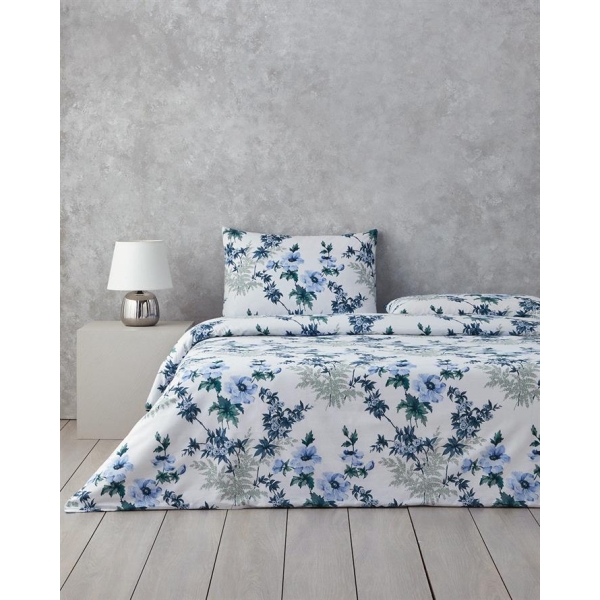 Bloomy Garden Double Duvet Cover Set  200x220 cm Blue