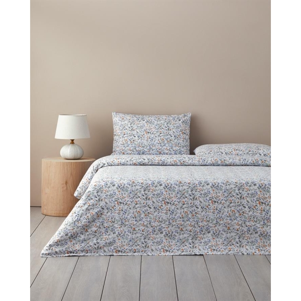 Holly Spring Easy Iron Single Duvet Cover Set 160x220 cm Blue