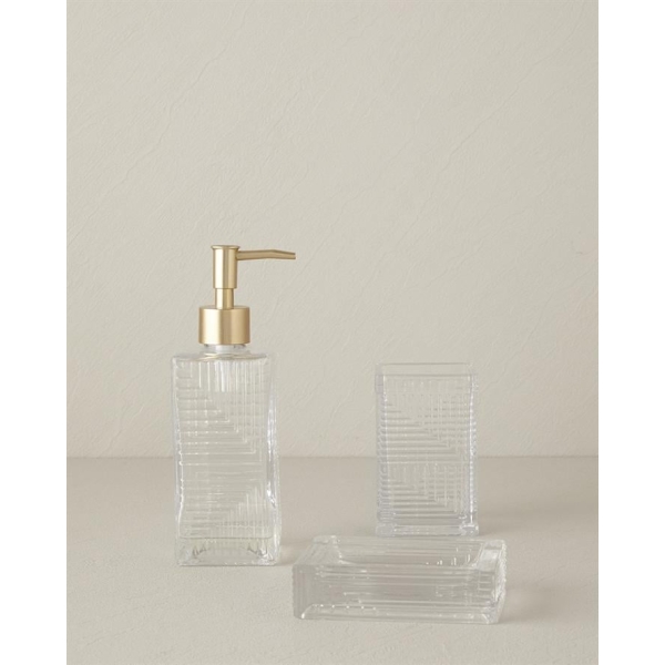 Merle Glass 3-Piece Bathroom Set Transparent